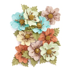 3D Fiori di carta diversi colori - 9 pz