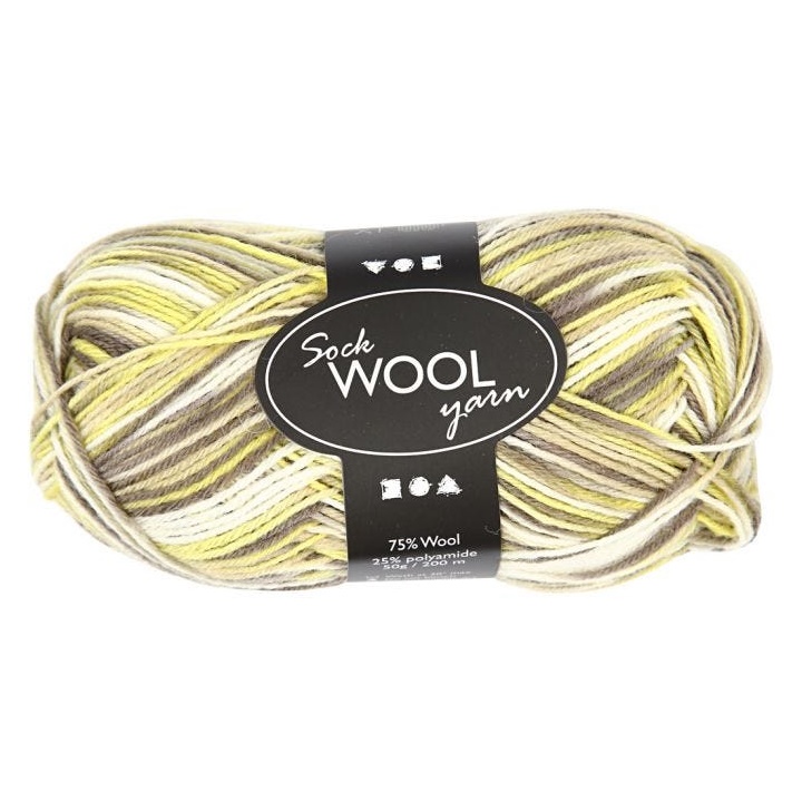 Lana sottile - per calze 200 m | verde-grigio Lana sottile - per calze 200 m | verde-grigio