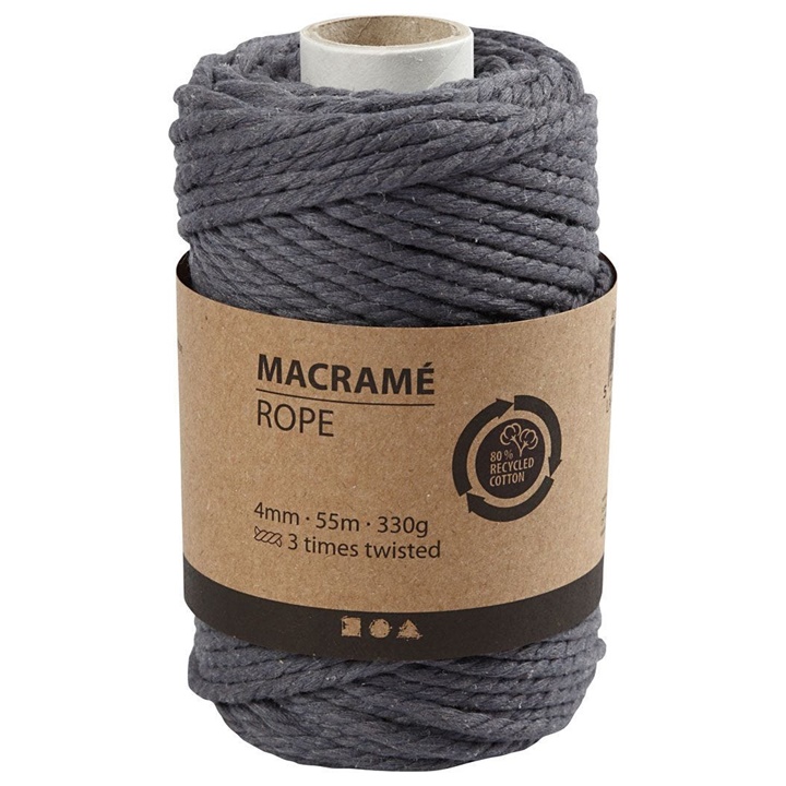 Corda per macramè 4 mm x 55 m | grey Corda per macramè 4 mm x 55 m | grey