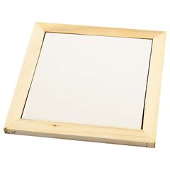 Piatto in porcellana con cornice in legno | 18,5 x 18,5