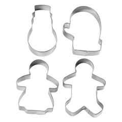 Set di forme in metallo 4 pz | guanto, fiocco di neve, omino