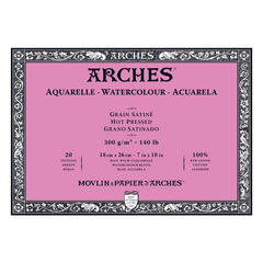 Blocco ARCHES® Aquarelle Watercolour Hot Pressed 18 x 26 cm