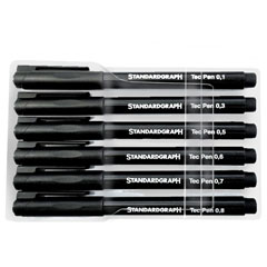 Set di pennarelli fineliner Standardgraph - 6 pezzi