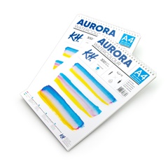 Blocco acquerello AURORA cold press con una spirale - 12 fogli | formati diversi