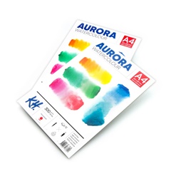 Blocco acquerello AURORA hot press - 12 fogli | formati diversi