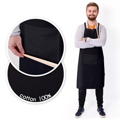 Grembiule in cotone - nero