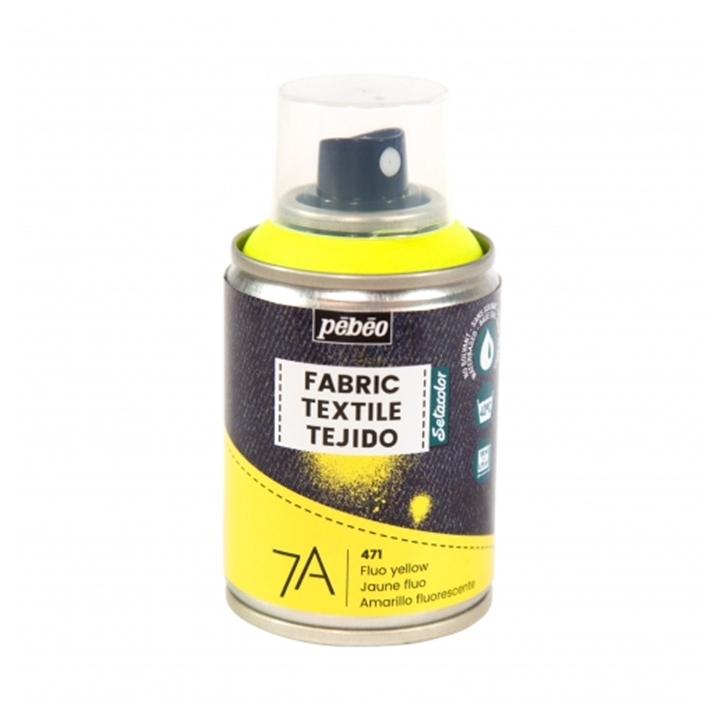 Colori per hobby, Colore spray per tessuti Pebeo 7A 100 ml - 471 Fluo  yellow, E-shop per i Vostri accessori per pittura, Consegna GRATIS per  gli ordini superiori ai 75€
