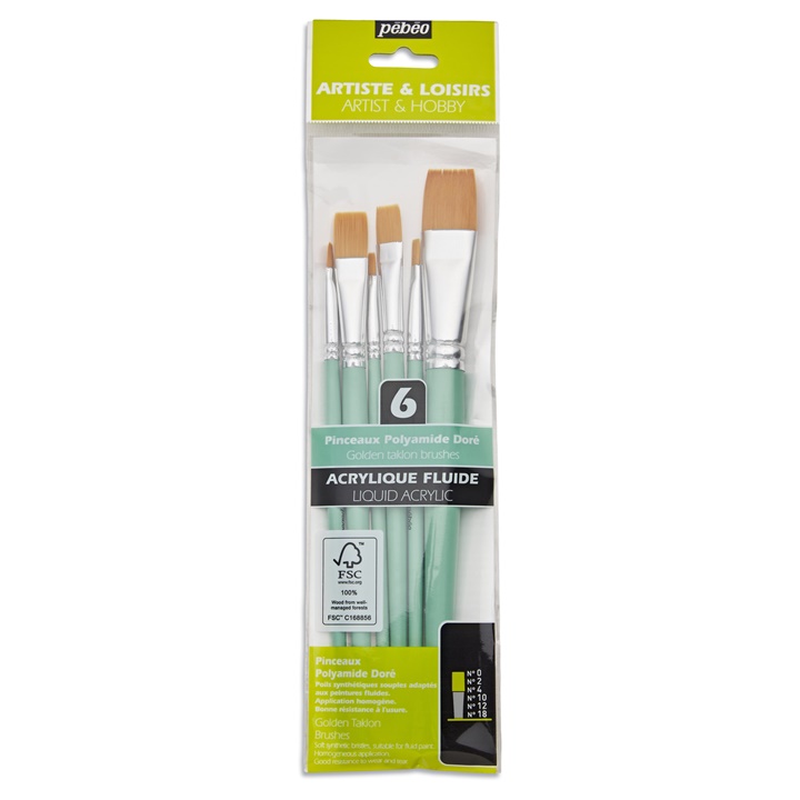 Set di pennelli sintetici  Pebeo 6 pz.