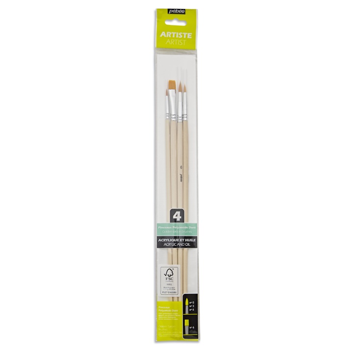 Set di pennelli sintetici  Pebeo 4 pz.