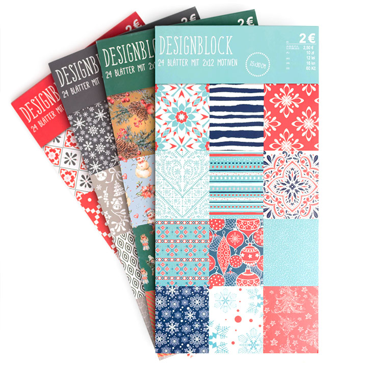 Carta per scrapbooking 15 x 30 cm  | sada 4 blokov