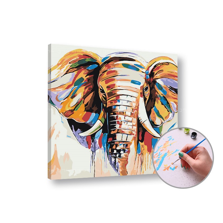 Dipingere con i numeri ELEFANTE - Level Medium