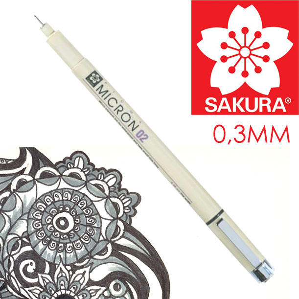 Portamine SAKURA Pigma Micron BLACK  02 | 0.3 mm Portamine SAKURA Pigma Micron BLACK  02 | 0.3 mm