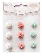 Fiori autoadesivi 16 mm - set di 9 pezzi Mint Mango 