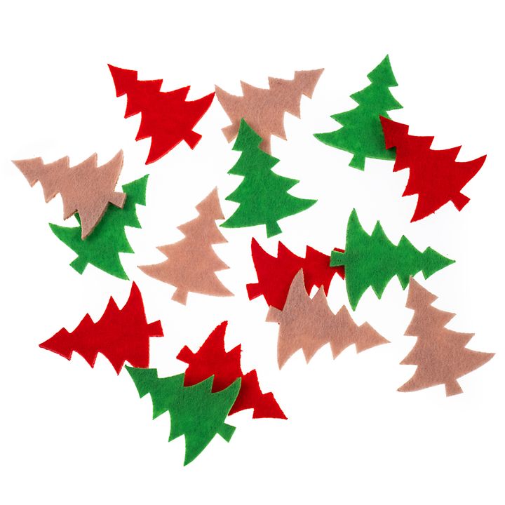 Adesivi natalizi in feltro  | Albero di Natale 15 pz