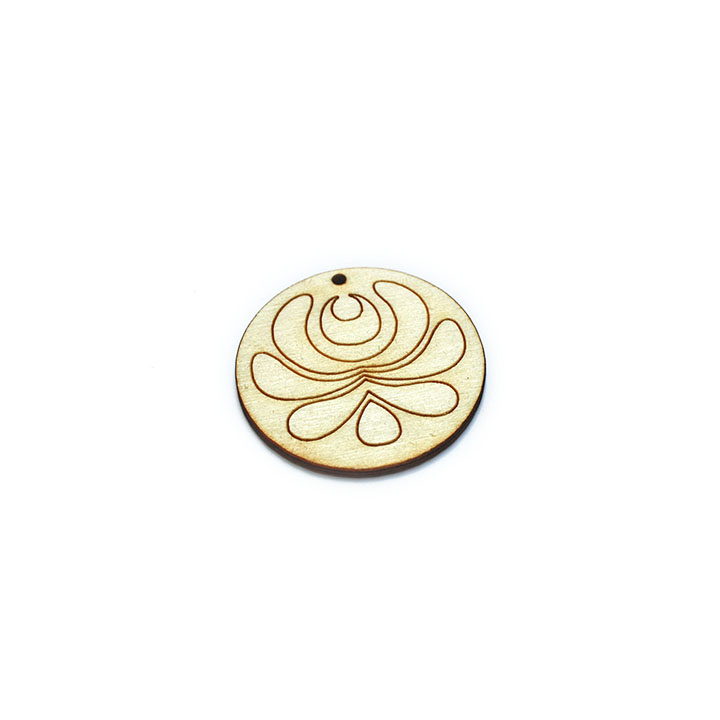 Articolo in legno per bigiotteria - cerchio con ornamento