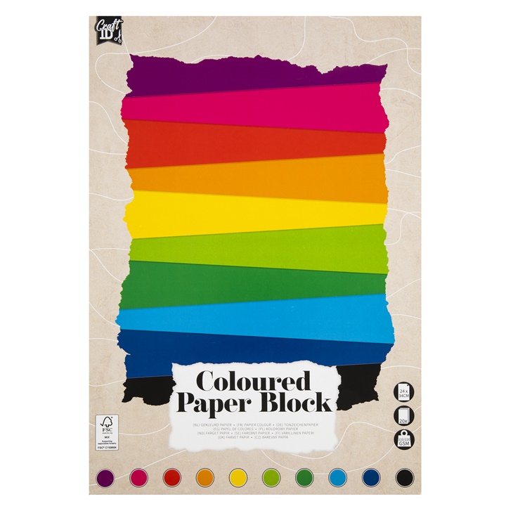 Blocco di carta a colori 24 x 34 cm 20 fogli