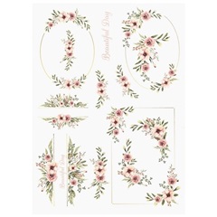Carta di riso A4 ITD - Cornici floreali 3