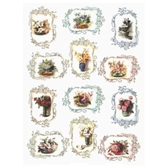 Carta di riso A4 ITD - Fiori incorniciati