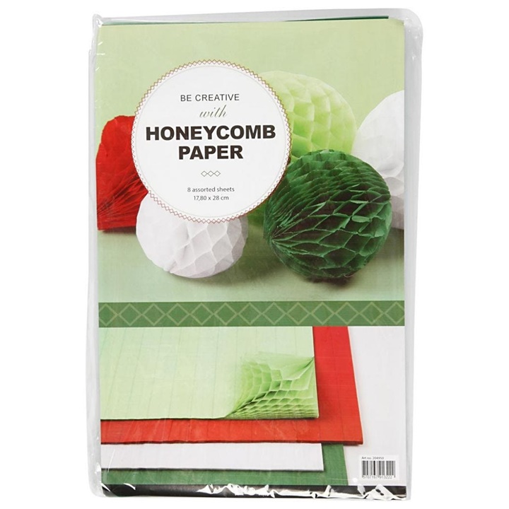Carta per realizzare decorazioni - verde e rossa / set da 8 pezzi