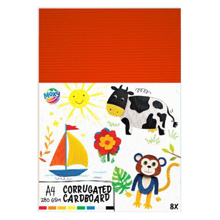 Cartone ondulato A4 Mix 8 colori | 8 fogli