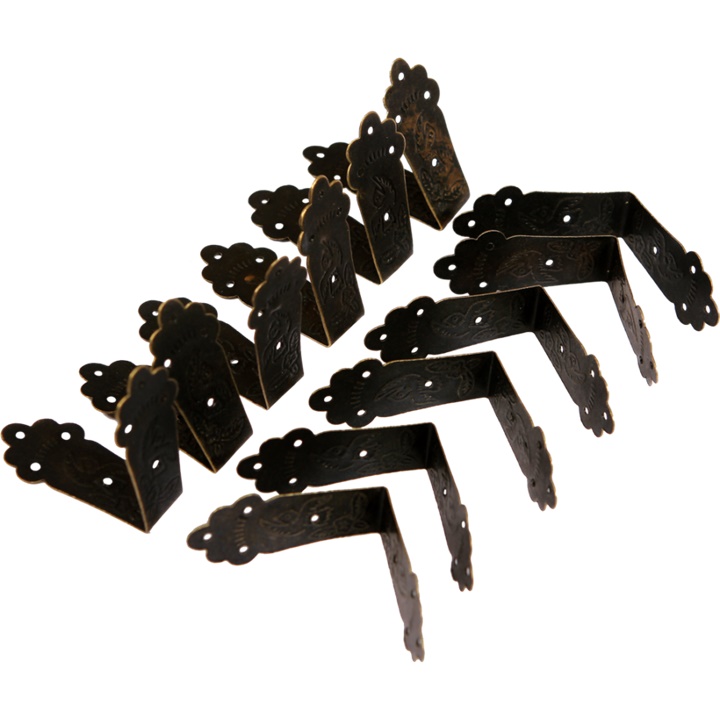 Cerniera angolare in metallo 43x20 mm 12 pezzi - bronzo