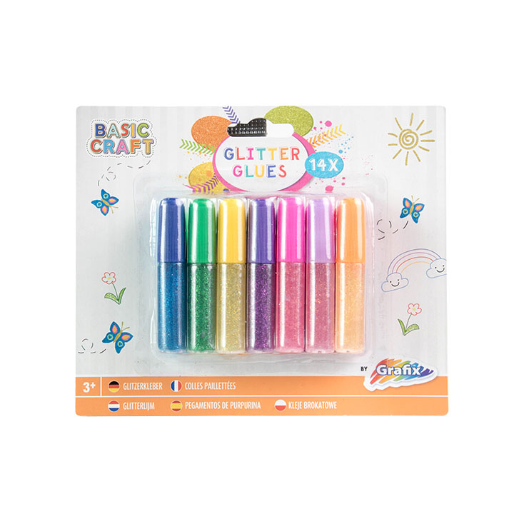 Colla con scintillii Grafix - set di 14 pezzi