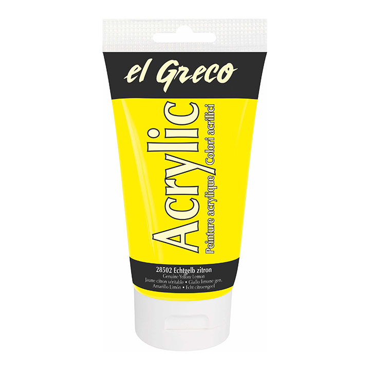 Colore acrilico El Greco 150 ml Genuine Yellow Citron Colore acrilico El Greco 150 ml Genuine Yellow Citron