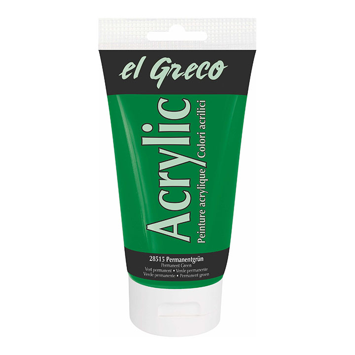 Colore acrilico El Greco 150 ml Permanent Green 