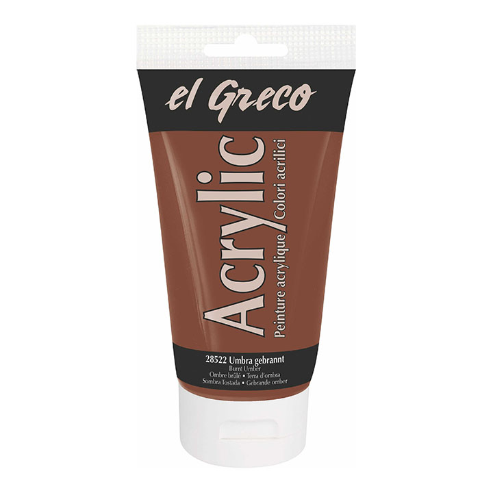 Colore acrilico El Greco 150 ml Burnt Umber  Colore acrilico El Greco 150 ml Burnt Umber