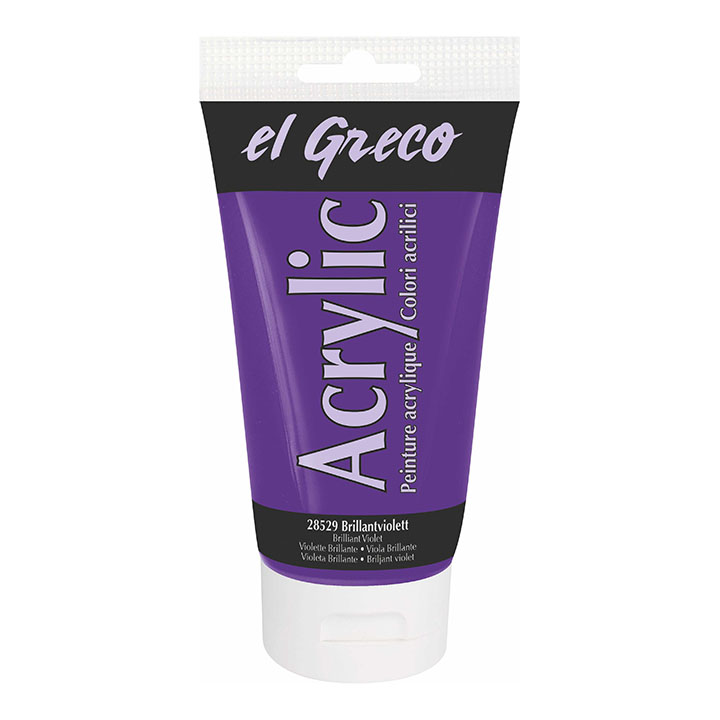 Colore acrilico El Greco 150 ml Brilliant Violet  Colore acrilico El Greco 150 ml Brilliant Violet