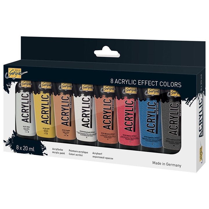 Colore acrilico Solo Goya Effect - conf. 8 x 20 ml