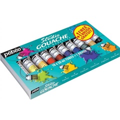 Colori a guazzo professionali Pebeo Studio 10 x 20 ml   pennello