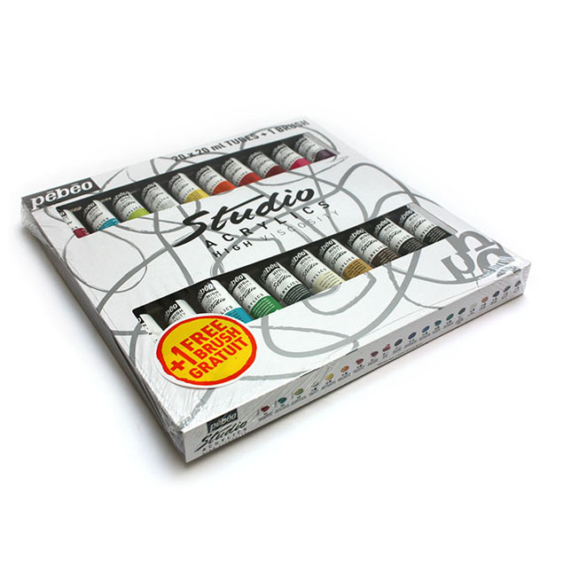 Colori Acrilici Acrilico Fine Studio Acrylics - Astuccio 20 tubetti 20 ml
