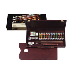 Colori ad olio Rembrandt box traditional/15x15ml +1x40ml + accessori