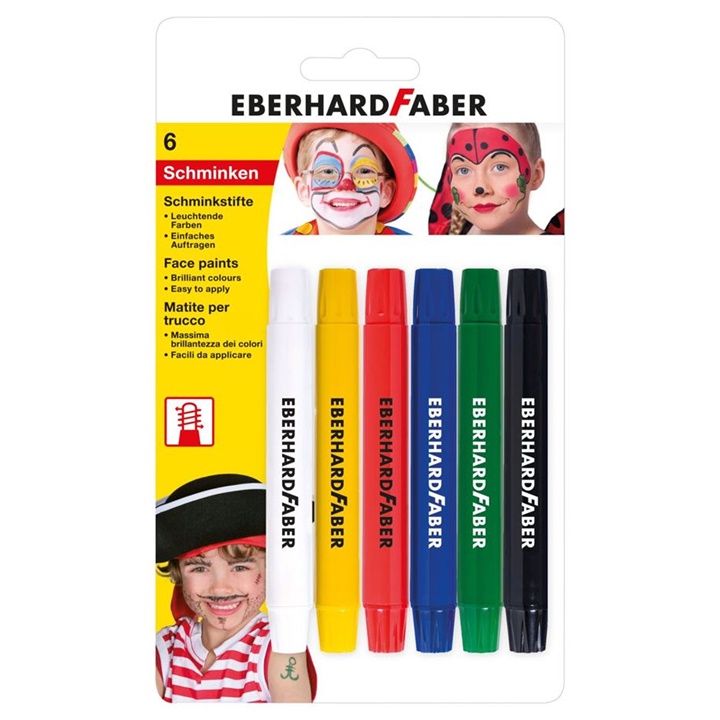 Colori per il viso a matita Eberhard Faber 6 pezzi - sottili
