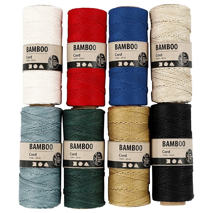 Corda di bambù intrecciata - 65 m | vari colori (100% corda di)