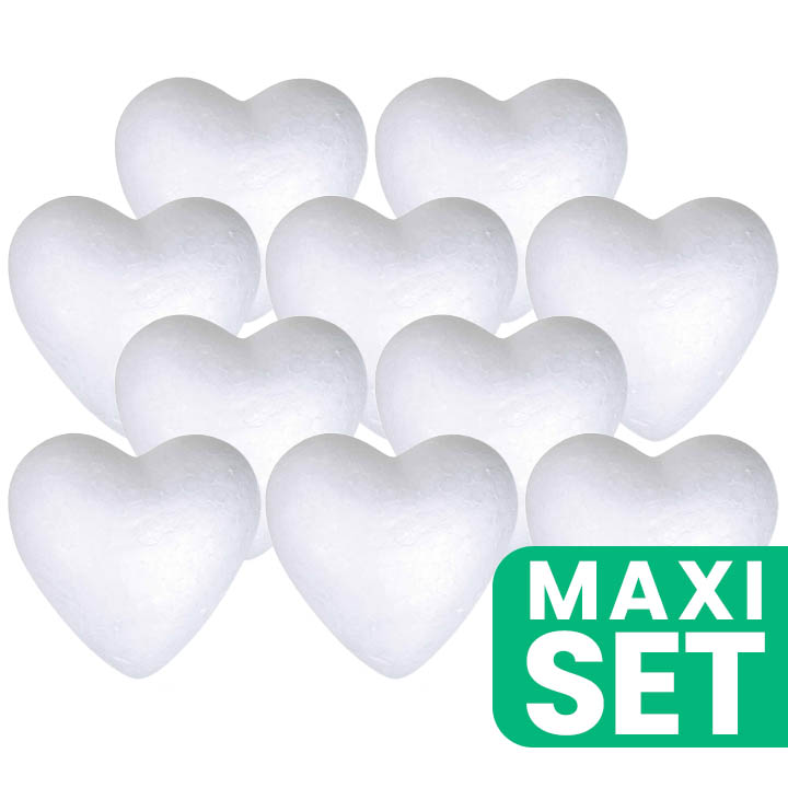 Cuori in polistirolo da 5 cm - Set di 10 pezzi Cuori in polistirolo da 5 cm - Set di 10 pezzi