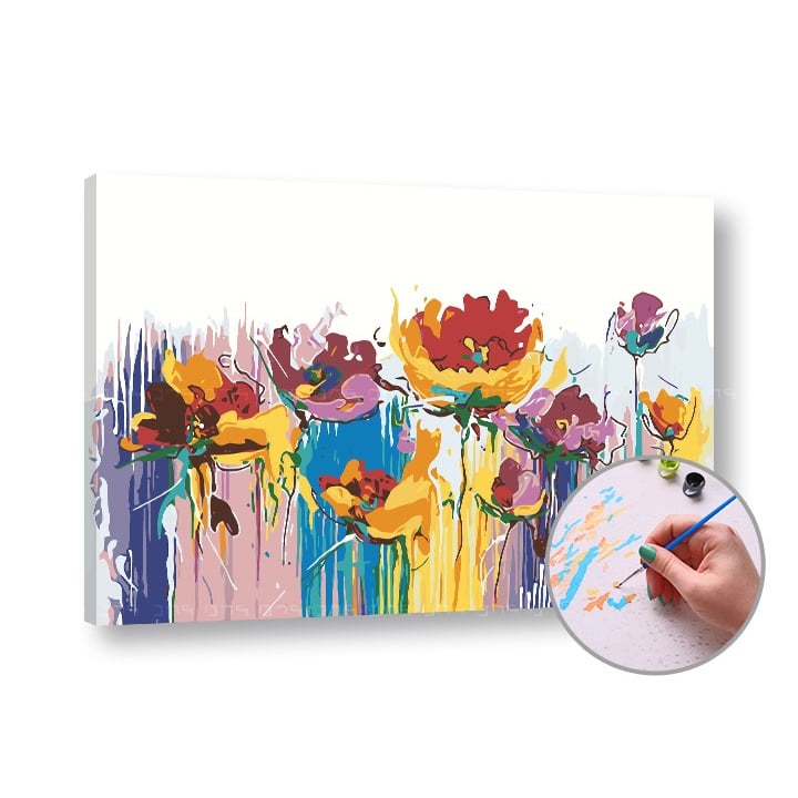 Dipingere con i numeri FIORI COLORATI - Media difficoltà Dipingere con i numeri FIORI COLORATI - Media difficoltà