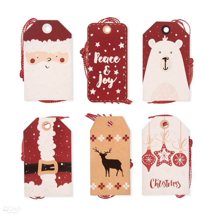 Etichette di Capodanno per la decorazione 24 pz Babbo Natale