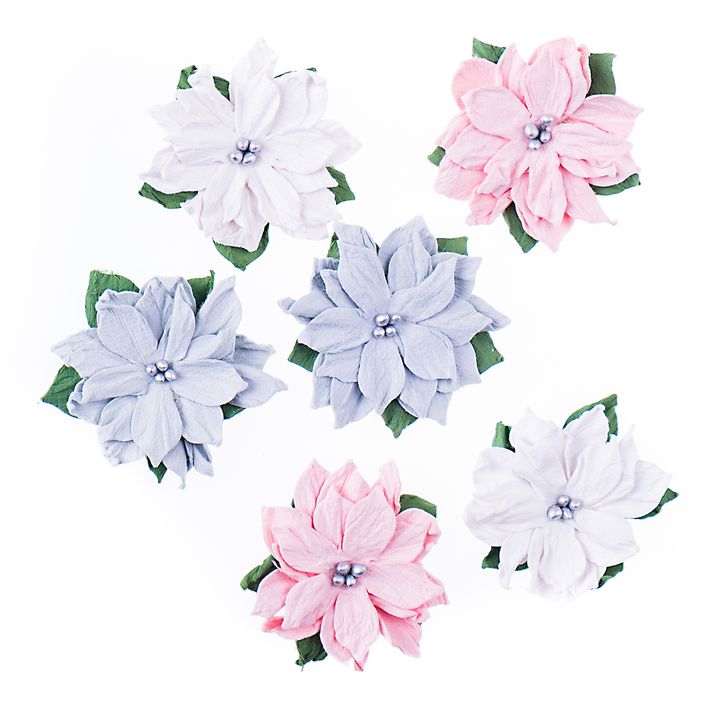 Fiori di carta 3D | Stelle di Natale colorate 6 pz