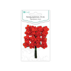 Fiori di carta rosa 2 cm Spice Red - set di 16 pezzi