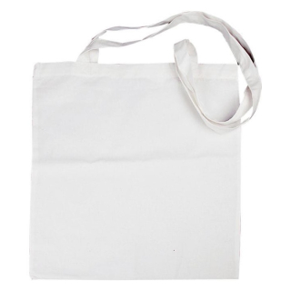 Borsa per la spesa in cotone bianca - 38 х 42 cm