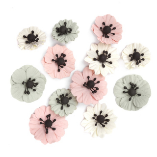 Fiori di carta 3D Anemone - set di 12 pezzi