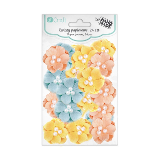 Fiori in carta 3D pastello - set da 24 pezzi