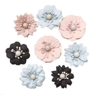 Fiori pastello di carta 3D - set di 8 pezzi