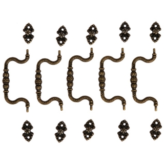Manico in metallo colore bronzo 90x39 mm - 5 pezzi - vari tipi