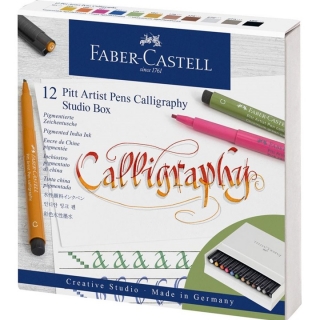 Penne calligrafiche Faber-Castell Pitt - studio box 12 pezzi