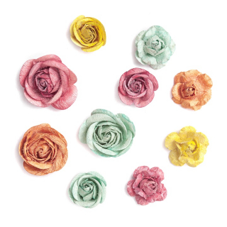 Rose di carta Boho 3D - set di 10 pezzi