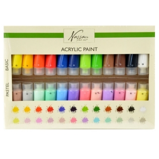 Set acrilico 24 x 22 ml - colori base e pastello