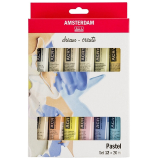 Set di colori acrilici AMSTERDAM dream and create Pastello 12 x 20 ml